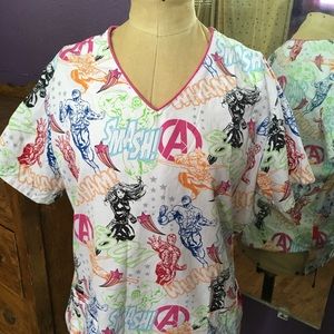 Avengers Scrub Top
